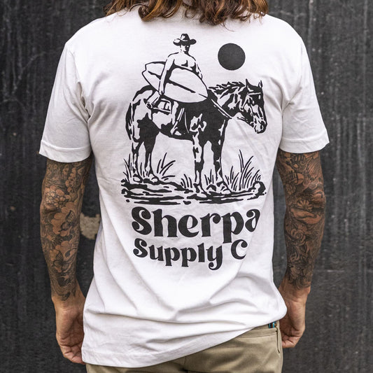 Sherpa Surfing Cowboy T Shirt - White